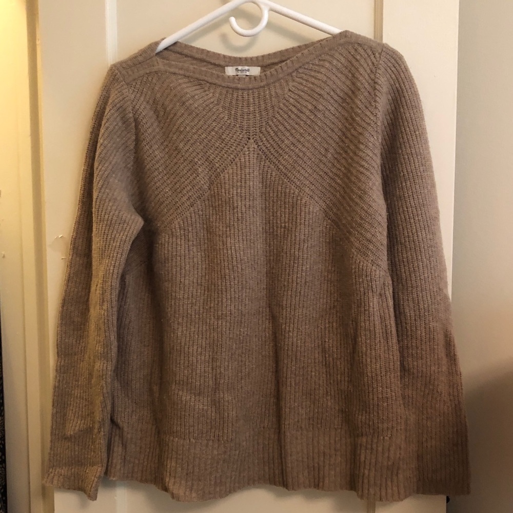 Madewell Tan oversized sweater.